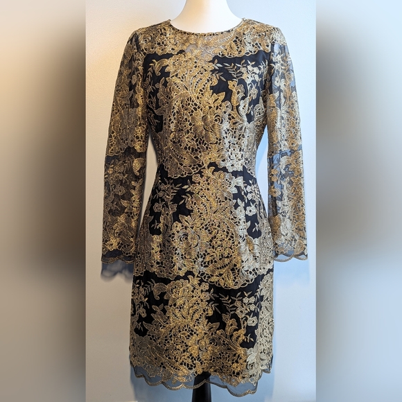 Nanette Lepore Gold and Black  Dress Size 8 - Picture 2 of 12